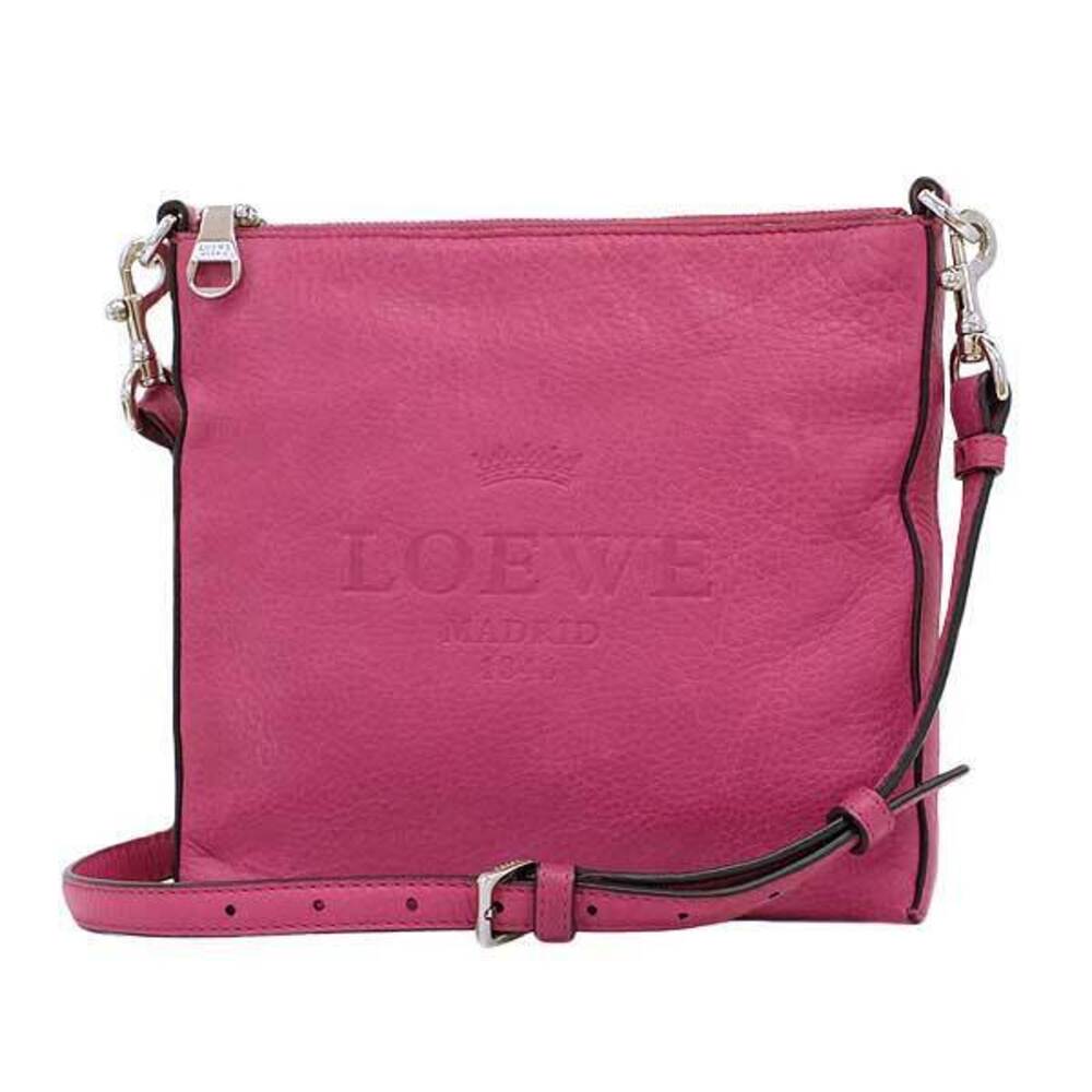 LOEWE Shoulder Bag Calfskin Leather Pink Crossbody Diagonal Sling Adult 510 61